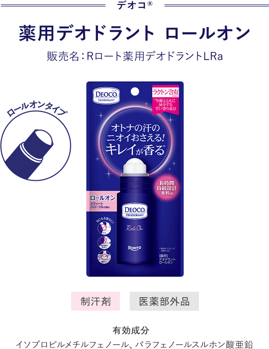 デオコ® 薬用デオドラント　ロールオン 販売名：Rロート薬用デオドラントLRa