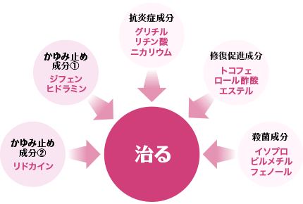 リドカイン ジフェンヒドラミン グリチルリチン酸二カリウム トコフェロール酢酸エステル イソプロピルメチルフェノール
