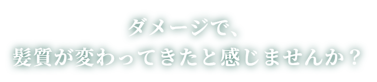 ダメージで、髪質が変わってきたと感じませんか？