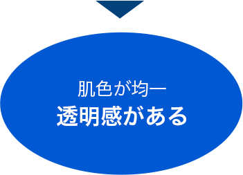 肌色が均一 透明感がある