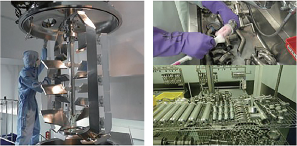 徹底した洗浄規格で確認を行い、異物混入を防いでいます。