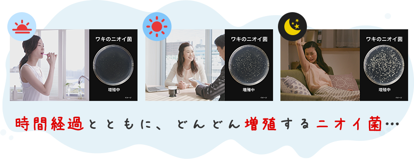 ニオイ菌は一日でこんなに増えている