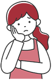 悩んでいる女性のイラスト