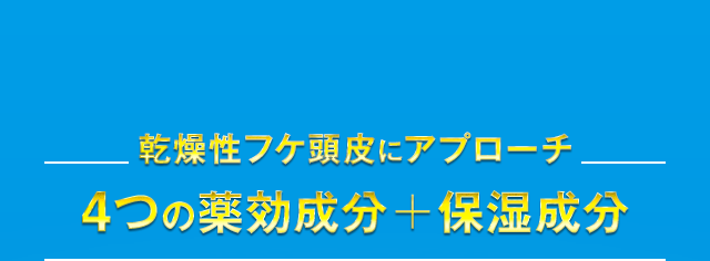 乾燥性フケ頭皮にアプローチ 4つの薬効成分＋保湿成分 