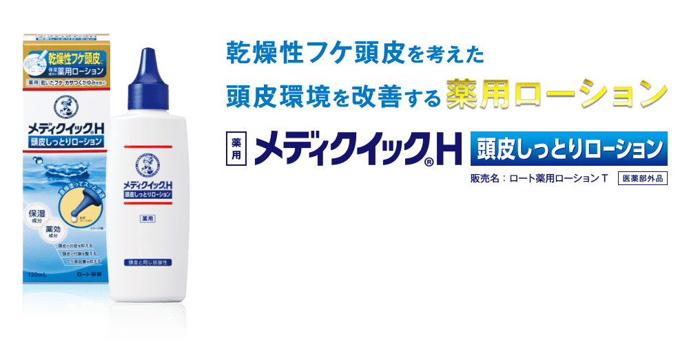 乾燥性フケ頭皮を考えた頭皮環境を改善する薬用ローション メディクイックH 頭皮しっとりローション