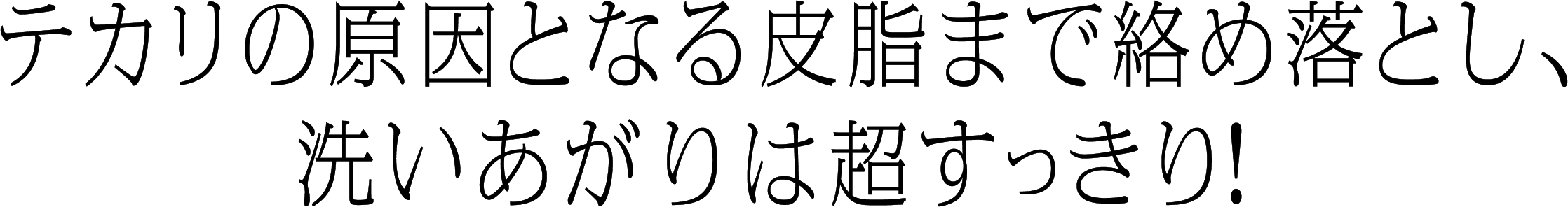 テカリの原因となる皮脂まで絡め落とし、洗いあがりは超すっきり！