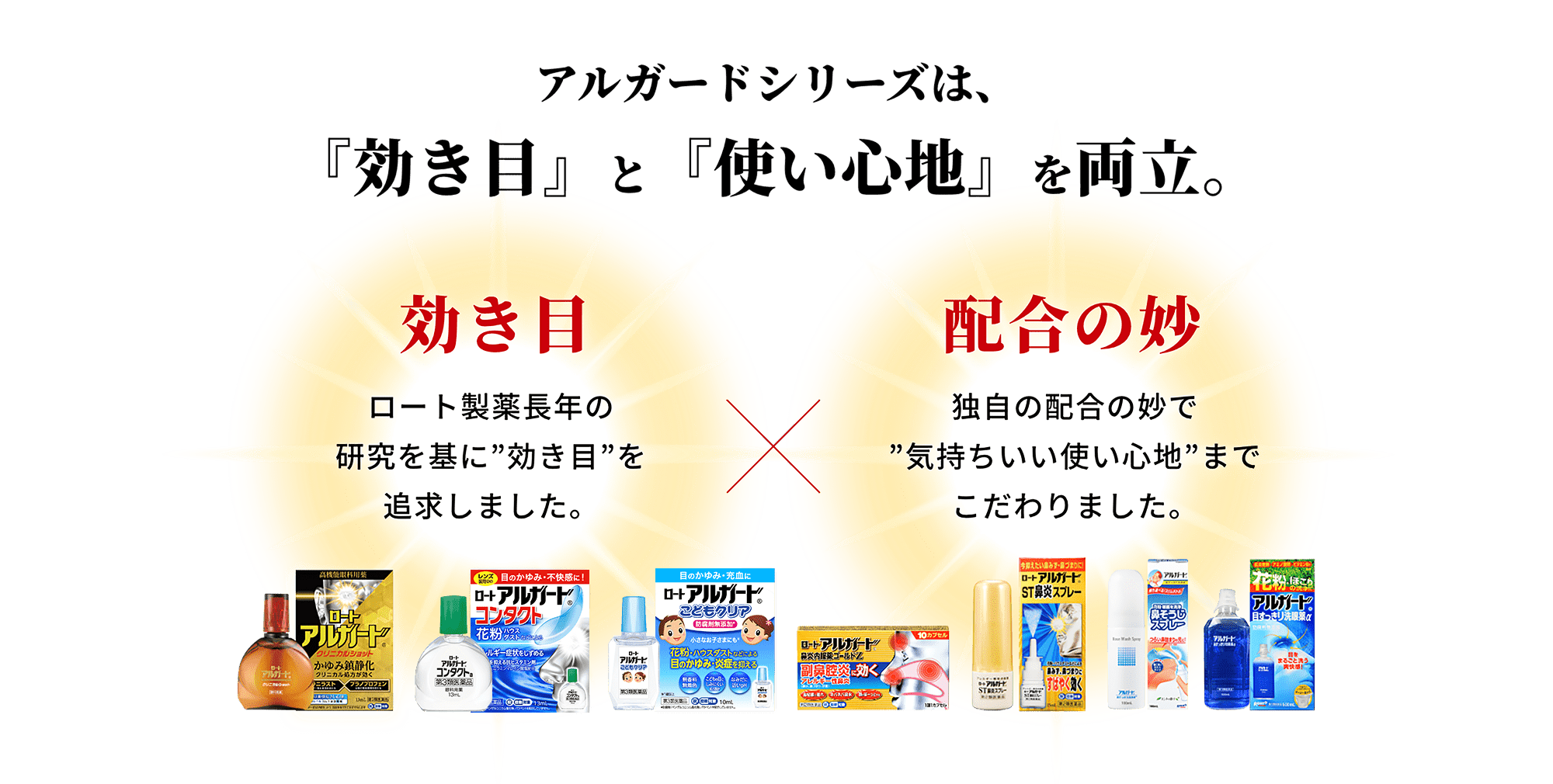 アルガードシリーズは、「効き目」と「使い心地」を両立。