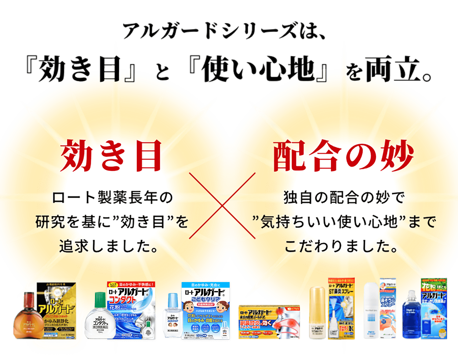 アルガードシリーズは、「効き目」と「使い心地」を両立。