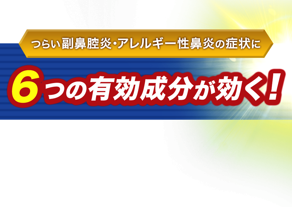 つらい副鼻腔炎・アレルギー性鼻炎の症状に６つの有効成分が効く！