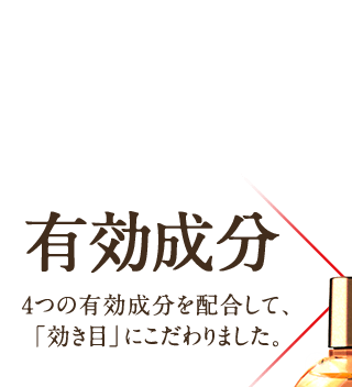 有効成分 4つの有効成分を配合して、「効き目」にこだわりました。