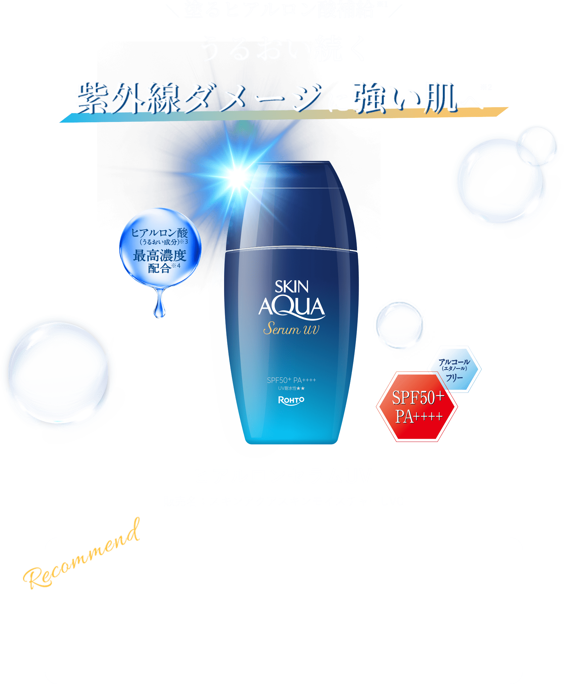 ＼塗るヒアルロン酸補給※1／ ヒアルロンセラムUV