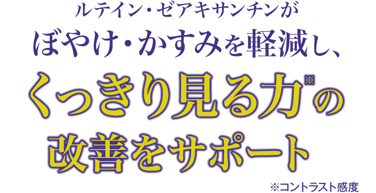 ぼやけ・かすみを軽減し、くっきり見る力※を改善！※ コントラスト感度