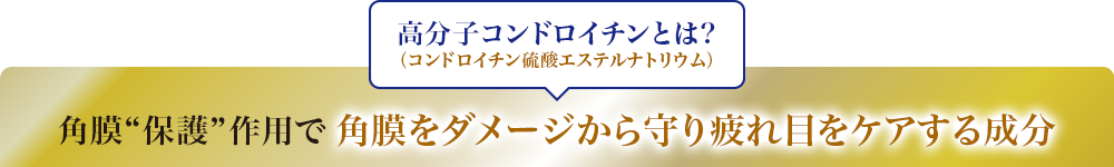 高分子コンドロイチン（コンドロイチン硫酸エステルナトリウム）とは?角膜“保護”作用で角膜をダメージから守り疲れ目をケアする成分