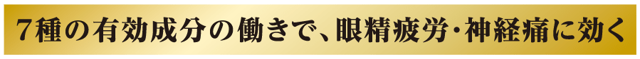 7種の有効成分の働きで、眼精疲労・神経痛に効く