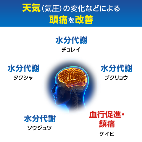 五苓散は天気頭痛（気圧頭痛）の原因にアプローチ