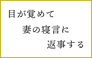 目が覚めて　妻の寝言に　返事する